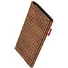 fitBAG Retro Marrone Custodia per Cellulare in Tessuto con Imbottitura in Microfibra per Unihertz Titan | Accessorio con Funzione di Pulizia | Made in Germany