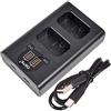 MYCANDY DSTE Caricatore doppio USB con display LCD Compatibile per NP-FW50 e Sony ZV-E10,RX10 IV,Alpha 7,a7,Alpha 7R,a7R,Alpha 7R II,Alpha a3000,a6000,NEX-3N,NEX-5T,NEX-6,NEX-7,SLT-A55V,DSC-RX10
