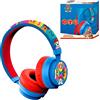 HOVUK Paw Patrol 5.1 - Cuffie Bluetooth wireless con microfono, cuscinetti auricolari imbottiti regolabili, ricaricabili, 10 ore di riproduzione, suono stereo adatto ai bambini, cuffie sportive per bambini