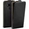 moex Custodia a libro per HTC U11 Plus, con protezione a 360 gradi, in pelle PU, con aletta di protezione, colore: nero