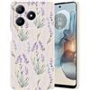 Guxira Silicone Cover Protettiva per Realme C63 / Realme C61, Carino Floreale Design Custodia Antiurto Cover Antipolvere Protettiva Case per Realme C61 - Lavanda