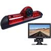 kalakass HD Auto Retrovisore luce freno Terzo tetto Top Mount Retromarcia Telecamera inversa Angolo regolabile Compatibile con Fiat Ducato X250/Peugeot Boxter/Citroen Jumper (Telecamera+7'' Monitor)