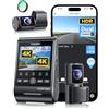 VIOFO A229 Ultra 3 Lens Dashcam Auto, Dual 4K + 1080P anteriore posteriore interno, 210° Fisheye Interno Auto Camera Triple STARVIS 2 Sensori & Dual 4K HDR, 5GHz Wi-Fi & GPS, Controllo vocale, visione
