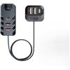 Homeponnew 6 Porte 66W Caricabatteria da Auto per USB C PD con Ricarica Rapida e 1 5m Estensione
