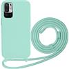 Beajew Custodia per Xiaomi Poco M3 Pro/Redmi Note 10 5G Cover con Regolabile Rimovibile Corda da Catena Collana Necklace Antiurto Cordino Collari per Xiaomi Poco M3 Pro/Redmi Note 10 5G, Verde Menta