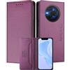 MOJIA Custodia per TCL NxtPaper 60 Ultra, Resistente a Cadute e Graffi, Alta Qualità PU Pelle Stile Portafoglio Cover Folio con Chiusura Magnetica. Dark Purple