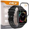 REY Pack 2X Pellicola salvaschermo 3D per ZTE Watch Live, Nero, Vetro temperato, Copertura Completa, Pellicola Protettiva Protezione Schermo, 3D / 4D / 5D