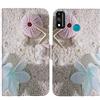 TienJueShi Stella di Mare Stand Portafoglio TPU Silicone in Pelle Cellulare Caso per Huawei Honor 9X Lite 6.5 inch Case Copertina Custodia Protettiva Cover