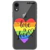 dakanna Custodia per iPhone XR | Frase di Cuore LGBT Just Love | Cover in Gel di Silicone TPU Morbido di Alta qualità con Sfondo Trasparente