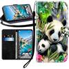Sunrive Cover compatibileRealme Note 70,Custodia con supporto di stand in Pelle artificiale per carte di credito Portafoglio Flip Chiusura Magnetica bumper(Panda della cascata B1)