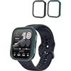 Generic Confezione da 2 custodie proteggi schermo per Amazfit Bip 6, design integrato per la massima protezione dello smartwatch, verde, blu