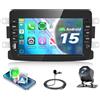 Hodozzy 【4+64G】Hodozzy Autoradio Carplay per Renault Captur Dacia Sandero Duster Logan Lodgy avec USB USB-C, Renault Autoradio Bluetooth da 7 Pollici con Android Auto/WiFi/FM/RDS/SWC+Telecamera Posteriore