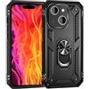 NALIA Custodia Antiurto per iPhone 15 Plus - Anello 360° & Compatibile Supporto Magnetico - RINGDEFEND (Cover Militare) - Marchio Tedesco, Colore:Nero