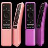 Avtbeisty Confezione da 2 custodie compatibili con telecomando Samsung Smart TV serie BN59, in silicone leggero, antiurto, antiscivolo, rosa acceso e viola brillante