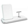 ZENS Supporto Ricarica Wireless Qi + Lightning + USB in Alluminio - Bianco