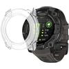 PHONILLICO Cover compatibile per Garmin Instinct 3 50mm - Protezione rigida Custodia trasparente Vetro temperato smartwatch