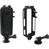 Generic Custodia protettiva per Insta360 X4 Air, gabbia per fotocamera con doppia porta cold shoe, alloggiamento di espansione in plastica con adattatore di montaggio per fotocamera X4 Air (nero, telaio