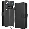 RonRun RonRon Cover Nothing Phone 3a Libro, Flip Custodia Portafoglioin Pelle, Antiurto case per Nothing Phone 3a, Nero