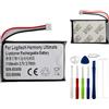 E-yiiviil Batteria di ricambio 533-000084, 1100 mAh/3,7 V, compatibile con Logitech Harmony Ultimate 915-000201 & Harmony Touch 915-000198 Remote Controls, con strumenti