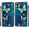 SNCLET Cover per Oppo A78 4G Cover in Pelle 360 Gradi Protettiva Case per Oppo A78 4G Case Magnetica Antigraffio Protettiva Case PU Pelle Porta Carte Cover per Oppo A78 4G,Ombra Di Farfalla