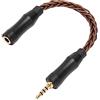 Annadue Adattatore da 3.5mm a 2.5mm per Cavo, Connettore Bilanciato Converte Jack Femmina a Spina Maschio per Amplificatori Cuffia OCC Rame Placcato Oro 14cm 1 Confezione
