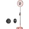 FURUIWUFENG Porta cellulare per auto Lampada Ad Anello Con Supporto Treppiede E Tettocale Alti, Luci Selfie Ad Anello Per Il Trucco, Streaming Live, Video, Dimmerabile GUIDATO Luce Cerchio Con Rosa Remoto Porta c