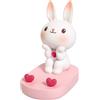 Hemobllo Compatibile con Cartoon Bunny Phone Stand: Cute Rabbit Heart Desktop Phone Holder Desk Decor for Universal Cell Tablet