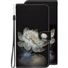 VQWQ Cover per Samsung Galaxy A35 5G, Custodia Portafoglio in Pelle PU Stampa Fiori Slot per Schede Libro Cavalletto Supporto Flip Case Wallet Cordino Chiusura Magnetica per Maschio Donna-[TX01]-Viola