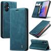 SLWYF Cover Compatible con Oppo A96 5G/Reno7 Z/Reno8 Lite/F21 Pro, Retro Flip Caso in PU Pelle Premium Portafoglio Custodia Resistente Protezione Chiusura Magnetica Case per Oppo A96 5G - Blu verde