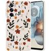 Guxira Silicone Cover Protettiva per Oppo Reno 12 Pro 5G, Carino Floreale Design Custodia Antiurto Cover Antipolvere Protettiva Case per Oppo Reno 12 Pro 5G - Fiori di Foglia
