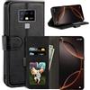 UOGNADGD Custodia flip in similpelle per Oukitel K15 Pro - Nero | 6.52 Custodia portafoglio folio con fessure per carte, chiusura magnetica, funzione stand e blocco RFID