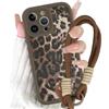 Yirlbey Cover con Cordino Orologi per iPhone 11 Pro Max 6,5, Silicone Custodia con Aesthetic Leopardata Mucca Marrone Disegni, Antiurto Case con Tracolla Collana per catena iPhone 11 Pro Max