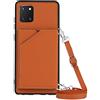 Paekear PekaTech Custodia con Collana per Samsung Galaxy Note 10 Lite / A81 con Cordino e Porta Carte, Cover Portafogli di Pelle PU [Antiurto] [AntiGraffio] [Antiscivolo] con Cordino Case con Laccio Tracolla
