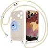 Foonary Magnetica Cover con Cordino per iPhone 17 Pro, Compatibile con MagSafe, Aesthetic Leopardata Motivo Geometrica Disegni,Silicone Custodia Case con Tracolla Collana Catena per iPhone 17Pro 6,3