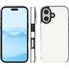 Generic Custodia a portafoglio compatibile con iPhone 16 con porta carte di credito [3 carte], custodia in pelle PU con cavalletto, doppia chiusura magnetica e copertura resistente agli urti (bianco)