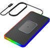 Generic Tappetino di ricarica wireless per auto | Pad di ricarica wireless veloce da 15 W, caricabatterie da auto QI, tappetino di ricarica rapida supporta la ricarica wireless per auto