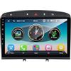 Faozhuo Android 13 Autoradio per Peugeot 408 RCZ 2013-2017 con Carplay Android Auto, 9 pollici HD TouchScreen Schermo Navigatore con Bluetooth WiFi GPS RDS FM Schermo diviso(Black,4+64GB 8Core)