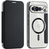 MODFYN Cover per Google Pixel 10 Pro XL con Porta Carte, Premium Libro Portafoglio Pelle PU Flip Clear Blocco RFID Case Wallet Antiurto Custodia per Apple 16.Black