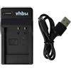 vhbw caricatore USB-C compatibile con Sanyo DB-L20, DB-L20A, DB-L40, DB-L40AU per camera + cavo USB-C + LED