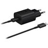 ropotec Caricatore rapido per Samsung 25 W EP-TA800NBEGEU + cavo USB-C/C 5A nero. Samsung Galaxy S25/S25 Ultra/S24/S24Ultra/S23/S23 Ultra S22/S22 Plus/S22 Ultra/S21 S20 FE/A54 A53 A3/Z Flip 3,4, 5,6