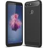 NALIA Custodia Silicone per Huawei P Smart - Antiscivolo & Opaca - VORTEX (Effetto Spazzolato & Design Carbonio) - Marchio Tedesco