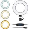 Generic 16 cm/6inch Mini LED Ring Light Fill-in Lamp Alimentazione USB 3 modalità di illuminazione 11 livelli di luminosità regolabile con adattatore a sfera flessibile per live streaming video online selfie