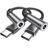 Pamker Adattatore USB C Jack 3.5 mm, 2 Pack Adattatore Jack USB C Adattatore Cuffie Aux USBC Adattatore Type C jack per iPhone 17/16e/16/16 Pro Max/16 Plus/15/15 Pro Max/15 Plus, iPad, Samsung S25/S24,Xiaomi
