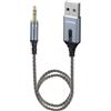 LOKUKA Adattatore Bluetooth 5.3 su Aux per auto/altoparlante, ricevitore Bluetooth da 3,5 mm con cavo in rame singolo a 8 fili, alloggiamento in lega di alluminio, per navigazione vocale, musica