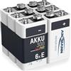 ANSMANN MaxE 8,4V E-Block Tipo 300mAh Batteria Ricaricabile NiMH (6x) 6F24