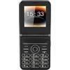 CCYLEZ Telefono Cellulare per Anziani, Display a Doppio Schermo, Pulsanti Grandi, Cifre Grandi, Cellulare Pieghevole con Fotocamera, Torcia a LED, Suono Chiaro e Forte per Anziani (BLACK)