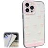 Bpoeee LED Bowknot Phone Case for iPhone Series - Aesthetic Coquette Style with Light-Up Design for Incoming Calls, Slim Soft Tpu Protective Cover, Glow-in-the-Dark Aesthetic (Pink,14)