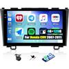 GOHHDL 4G+128G GOHHDL Autoradio Android per Honda CRV 2007-2011 con Carplay Wireless Android Auto, Radio per Auto da 9 Pollici 2Din con GPS Navi WiFi Bluetooth FM/RDS Radio EQ SWC AHD Retrocamera&MIC