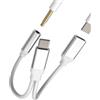 HOYULLI Adattatore jack audio da USB C a 3,5 mm (2 in 1) per Apple cuffie, cavo di ricarica di tipo C per iPhone 16 15 Pro Max Headphone microfono per iPad, compatibile con Samsung Galaxy S22 S23 S24 S25