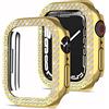 Miimall Custodia protettiva per Apple Watch Serie 8/Serie 7 da 41 mm con strass luccicanti, paraurti in policarbonato rigido, antigraffio e anti-goccia, copertura completa per Apple Watch serie 8